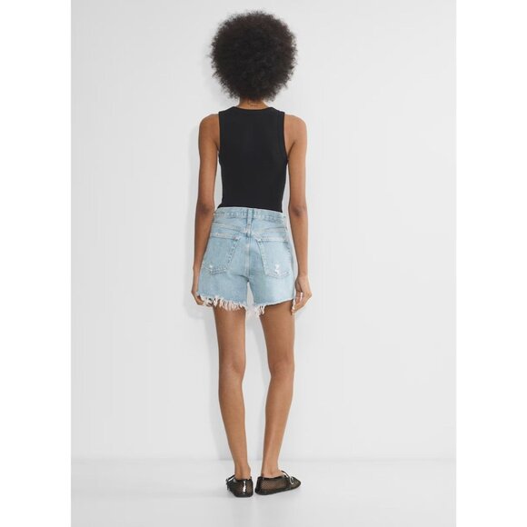 AGOLDE Parker Long Swapmeet High Rise Denim Cut Off Shorts, Size 30 - Picture 4 of 13